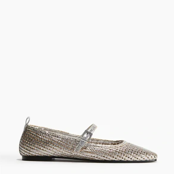H&M Silver Textured Flats - Picture 2 of 3